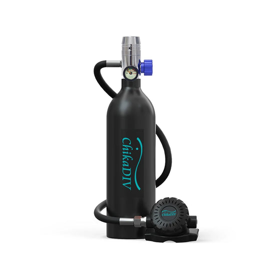 ChikaDiv 1L Mini Scuba Tank Scuba Diving Tank With Regulator Diving Equipment