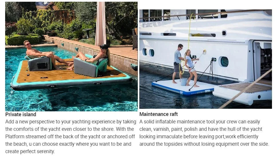 Portable Inflatable Air Dock Water Platform Swim Dock Mat Inflatable Floating Gangway Platform For Yacht Boat Pool Beach Ocean