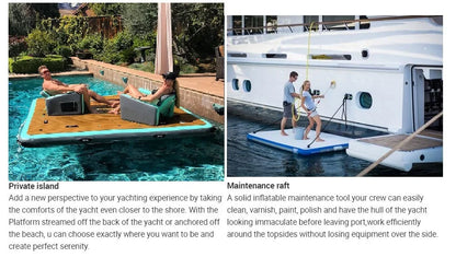 Portable Inflatable Air Dock Water Platform Swim Dock Mat Inflatable Floating Gangway Platform For Yacht Boat Pool Beach Ocean