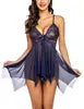Sexy Erotic Lingerie Front Closure Babydoll Nightdress Thong Set Attractive Sleepwear Night Dress Robe Sexy Lingerie for Women