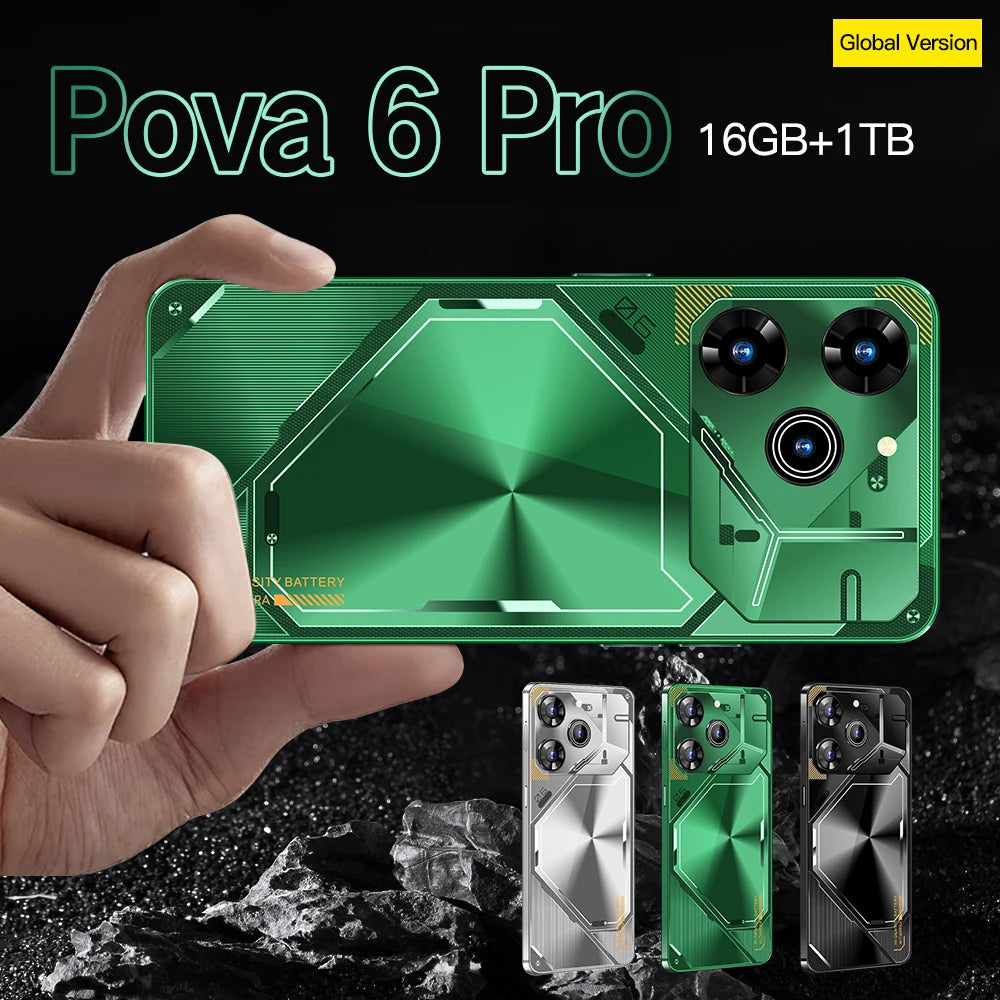 Hot Selling 6.8Inch 5g Smartphone 6800 Mah Original Pova 6 Mobile Phone 16gb + 1tb Android 14.0 Mobile Phone
