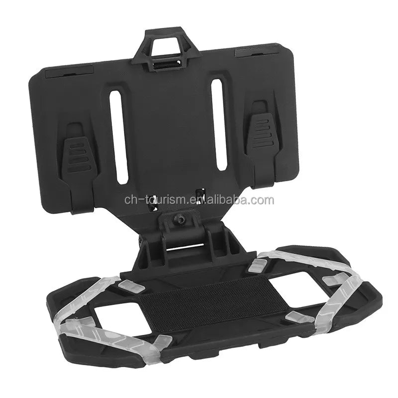 Tactical Vest Zipper Closure Universal Chest Phone Holder Board Foldable Molle Mount Navigator for Outdoor Games Phone Carrier