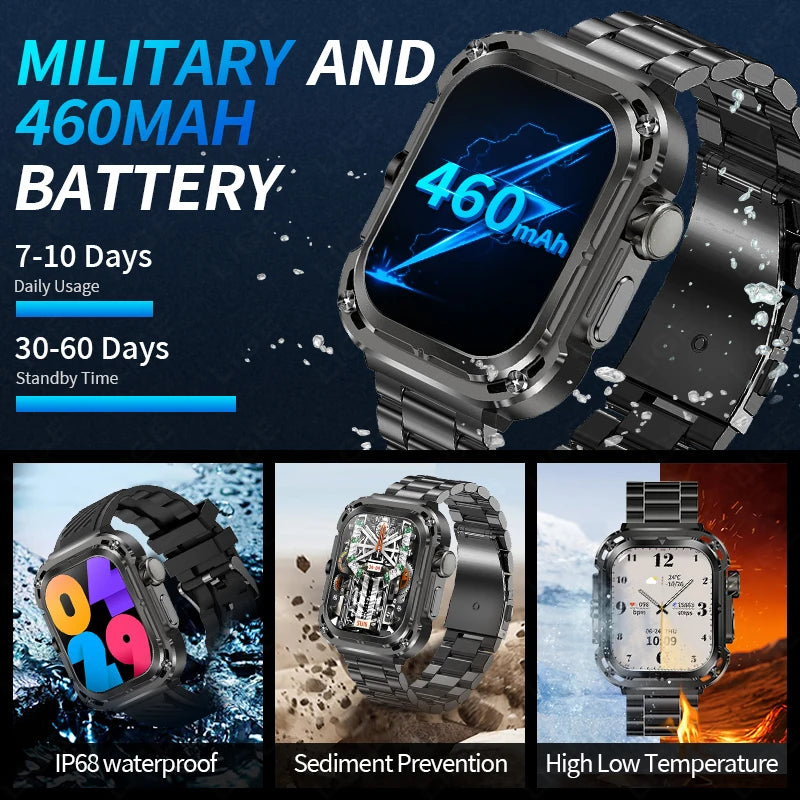 LIGE BWZ85Max 3 Straps GPS Track Smart Watch for Men NFC Gesture Control Fitness Tracker Voice Assistant Answer Call SmartWatch