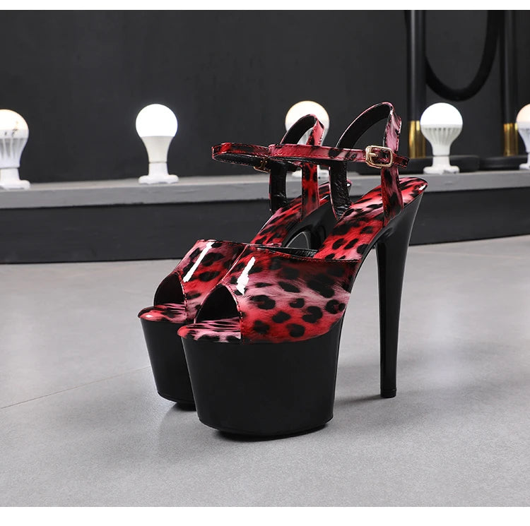 shoes for women 2026 Fashion Women Pumps Retro Thin Heels Sandals Leopard Spring Platform Dress Party Wedding Basic Shoes Woman