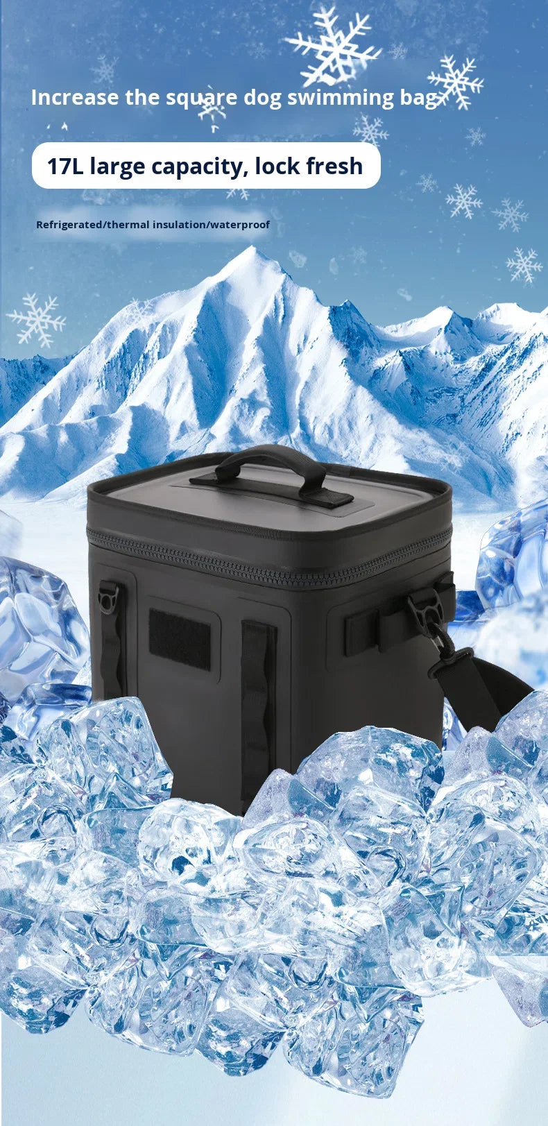 Cross-Border Portable TPU Insulated 17L Waterproof Backpack Camping Outdoor Picnic Ice Bag Fishing Fresh-Keeping Quick Cooling