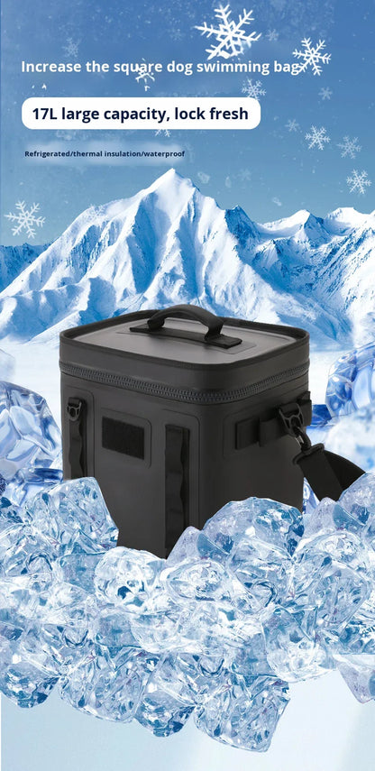 Cross-Border Portable TPU Insulated 17L Waterproof Backpack Camping Outdoor Picnic Ice Bag Fishing Fresh-Keeping Quick Cooling