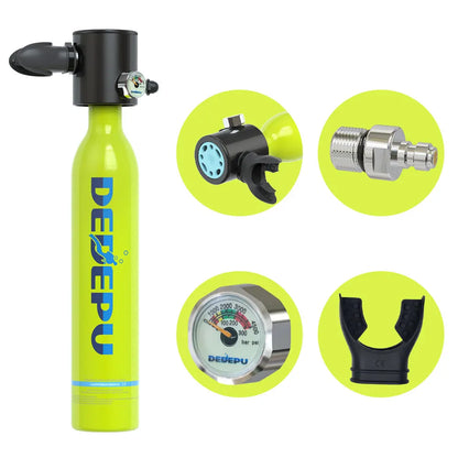 DEDEPU 0.5L scuba tank Small Scuba Diving Green Air Tank for Underwater Sports