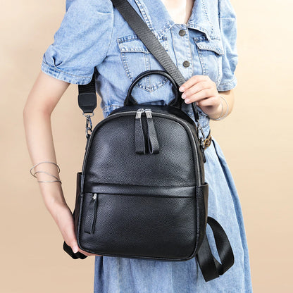 Designer Ladies Lightweight Genuine Leather Convertible Shoulder Satchel Bag Luxury Travel  Work Backpack for Women