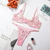 Night Wear Sexy Lace Two Piece Set Bra and G String Briefs Panty Set Transparent Erotic Sexy Lingerie Woman Lingerie Erotic