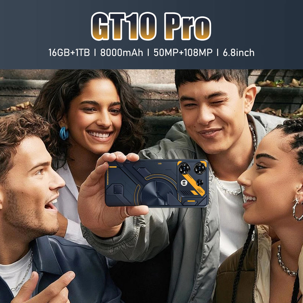 8000mAh Android Smartphone GT10 Pro - 6.8in, 108MP Camera, 5G, GPS, Wholesale Bulk