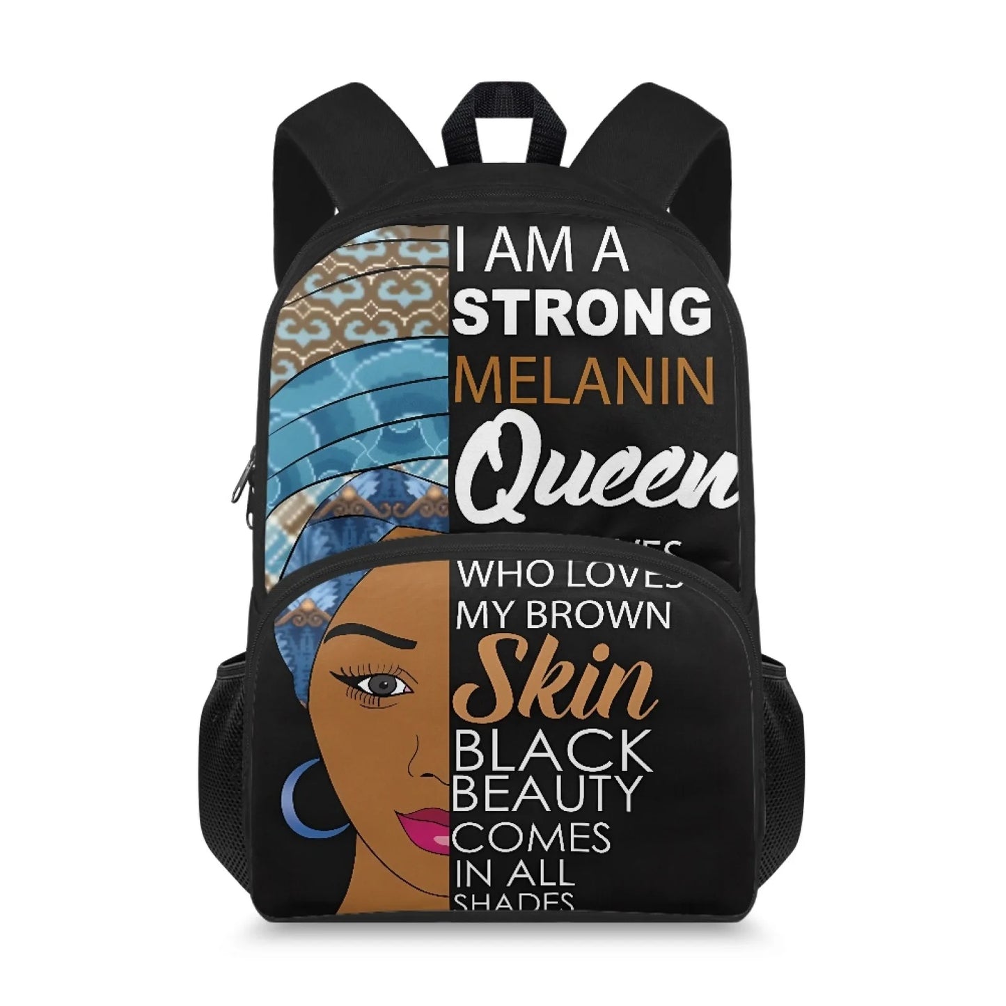 Cute Design Two Pocket African Black Arts Print Large Capacity Kids Backpacks Bag Unisex School Backpack for Children Boys Girls