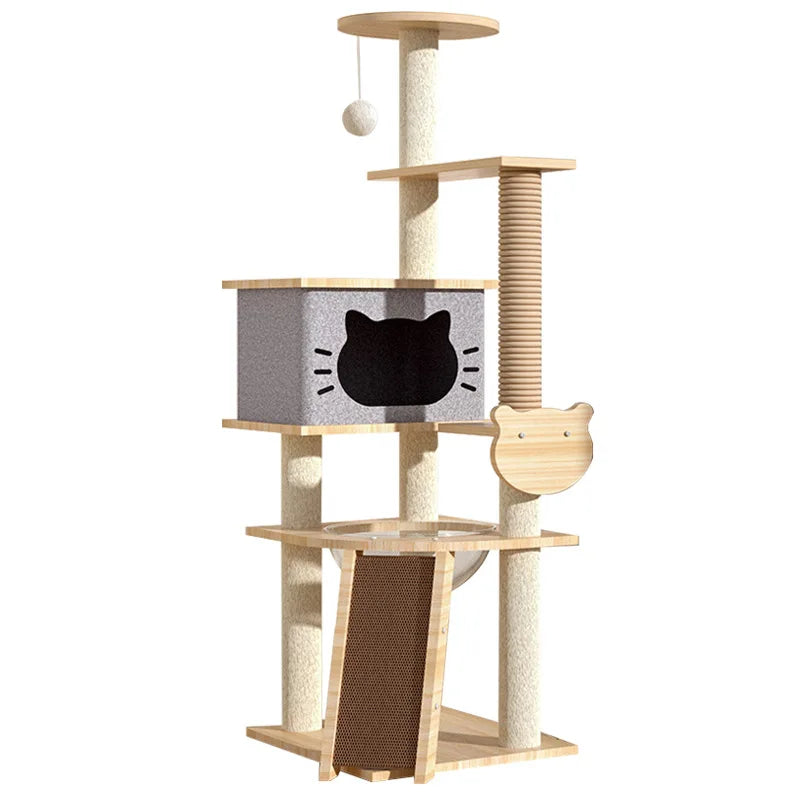 Cat Tree Multi-Level Tower Cat Scratching Post Kitten Toy Cozy Condo Climb Furniture Climbing Tower Toy Cat Products