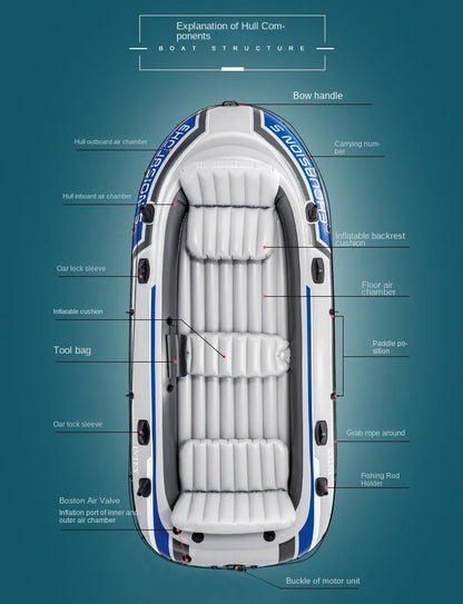 Quality Thickened Portable Large Outdoor Travel Camping Fishing Boat Steamboat Speedboat Travel 1-2  Inflatable Rubber Boat