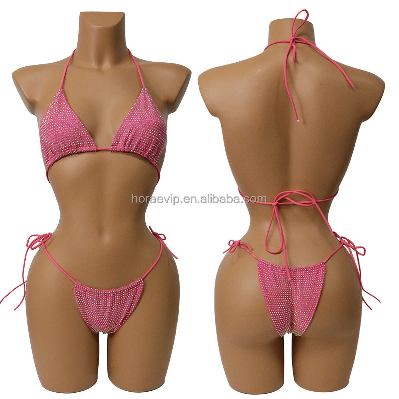 S573 Hot Rhinestone Beach Wear New Color Swimsuit Fabric Swimwear Crystal Bikini