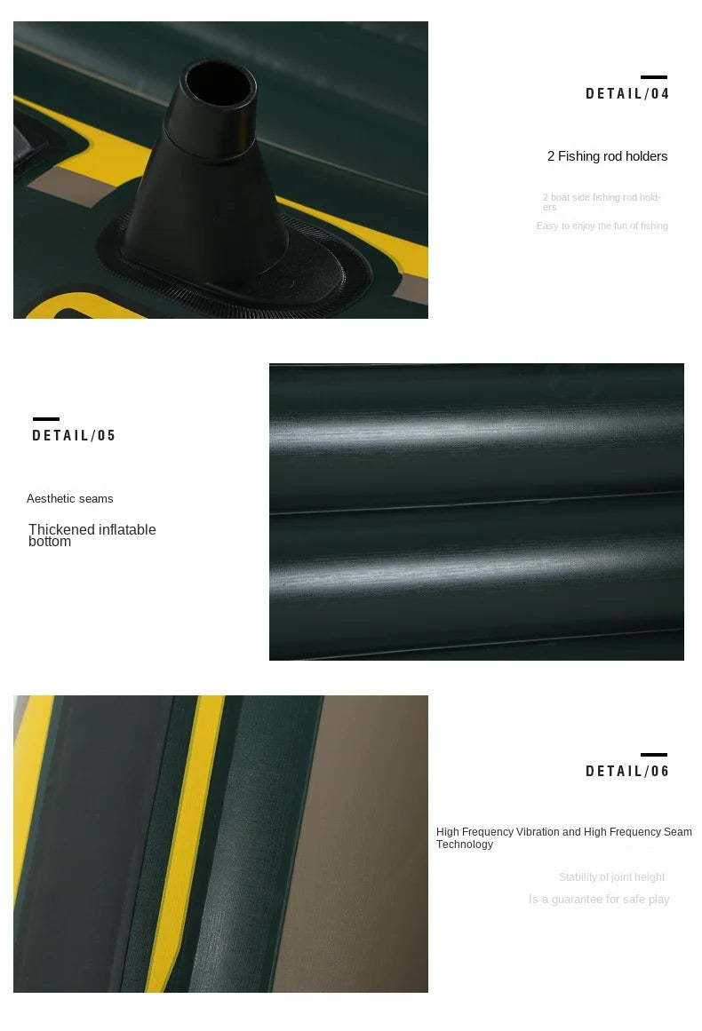 Quality Thickened Portable Large Outdoor Travel Camping Fishing Boat Steamboat Speedboat Travel 1-2  Inflatable Rubber Boat