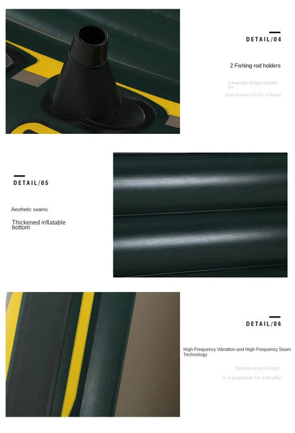Quality Thickened Portable Large Outdoor Travel Camping Fishing Boat Steamboat Speedboat Travel 1-2  Inflatable Rubber Boat