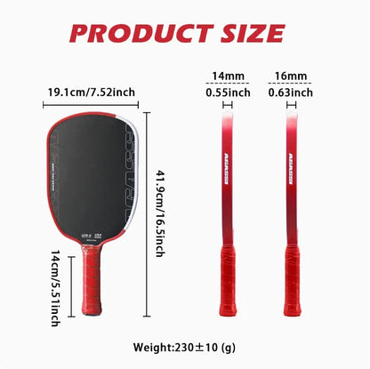 Agassi GEN4 Core Hot Pressed Integrated Matte Finish Pickleball Paddle  Lightweight 14-16mm Thickness for Advance
