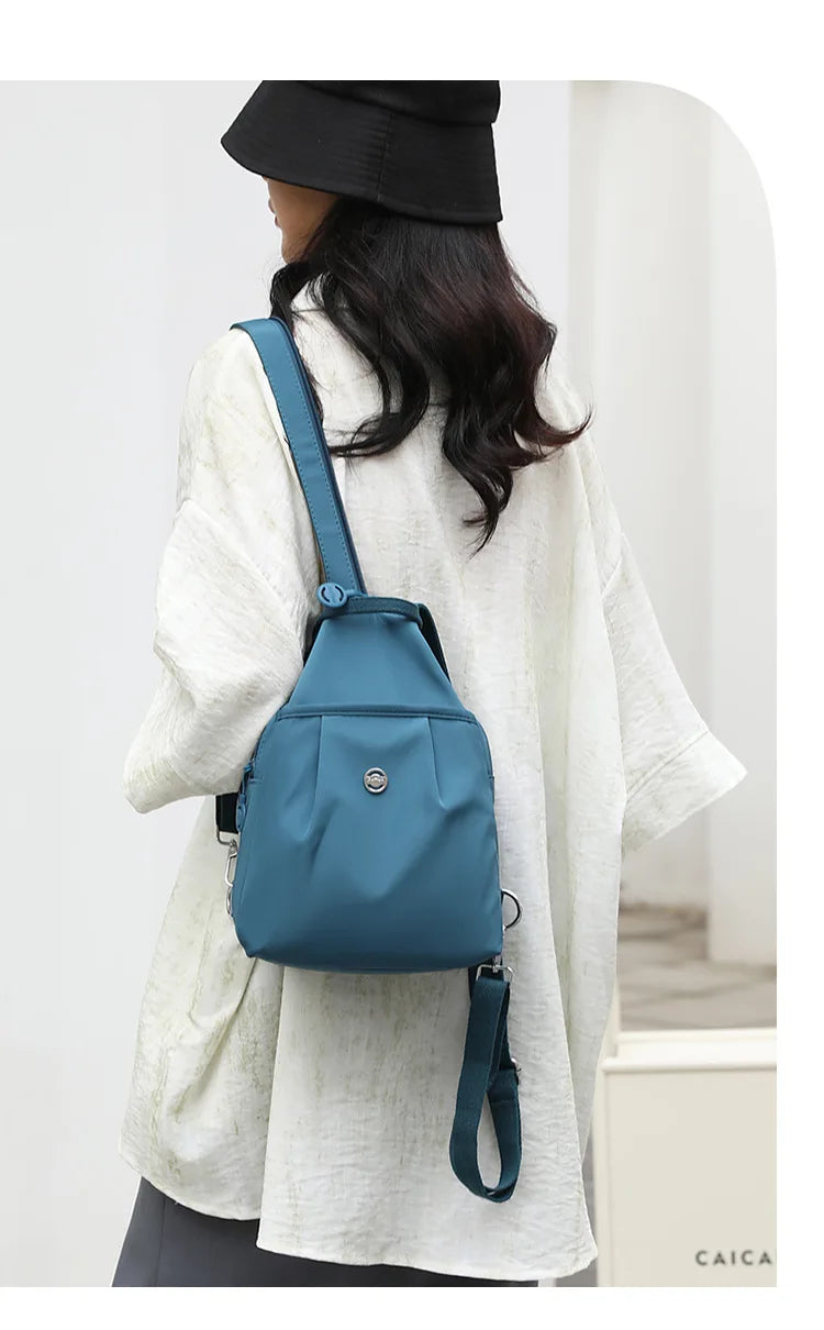 Mini Waterproof Anti-theft Women's Chest Bag 2025 New Simple Versatile Fashion Oxford Cloth Casual Small Mini Women's Backpack
