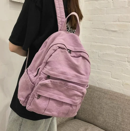 Latest Design Retro Custom Logo Canvas Unisex Outdoor Waterproof Travel Backpacks for Students