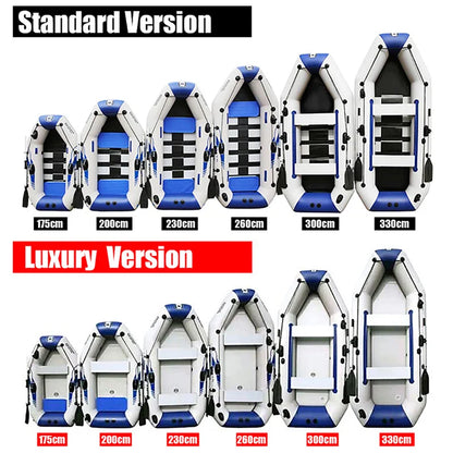 Solarmarine 3.3 M 5 Person Inflatable Boat PVC Fishing Ship Rowing Dinghy Kayak Canoe Hovercraft Raft Plywood Floor Surfing