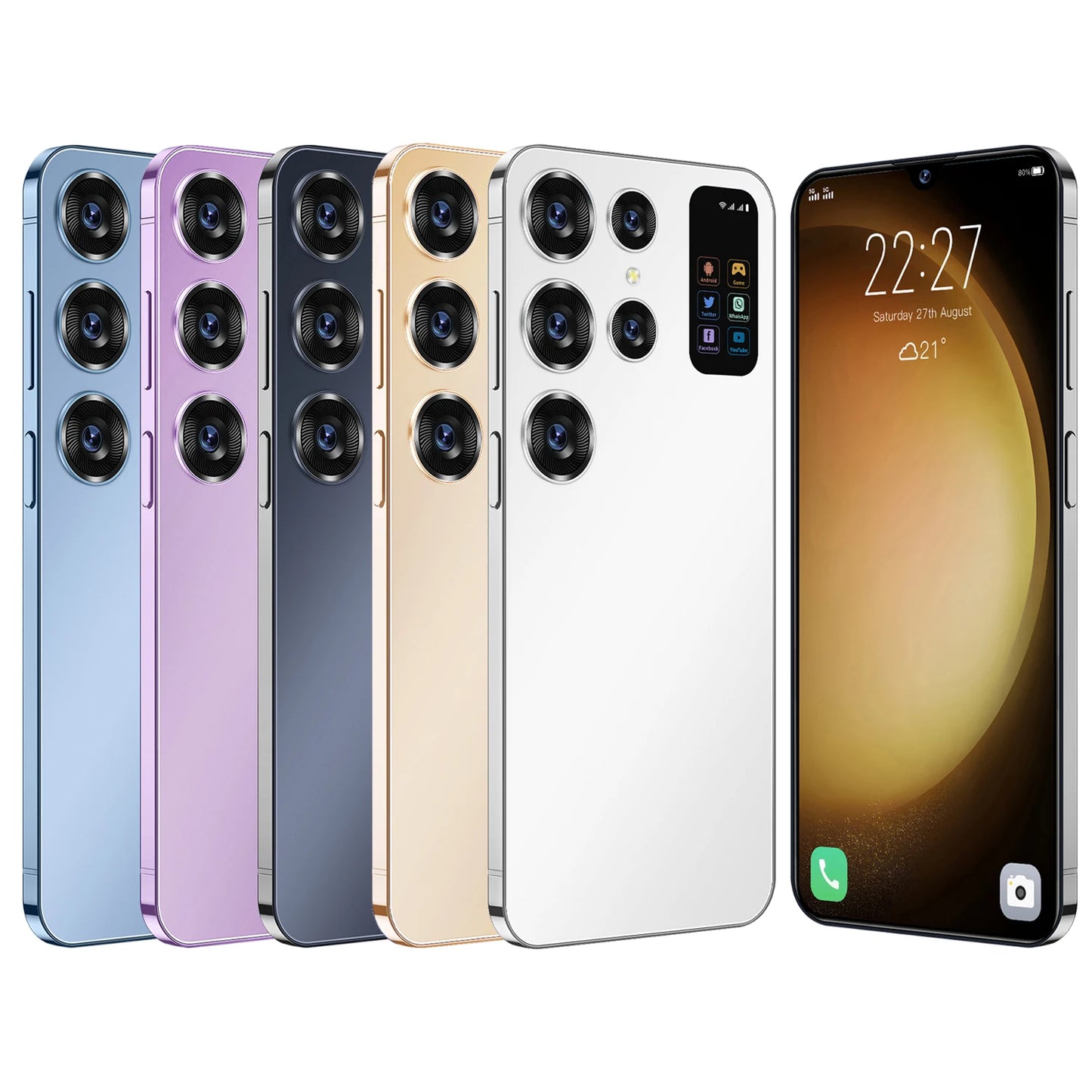 Original S26 5G SmartPhone HD 7\" Screen 16G+1T 7000mAh Battery 48MP Dual Sim Face Unlock LTE/CDMA Cellular Mobile