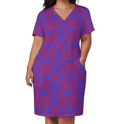Plus Size Dress Skirts Polynesian Women Island Casual Party Dresses Samoan Design Tribal Dress Hot Sale Polyester Cotton Summer