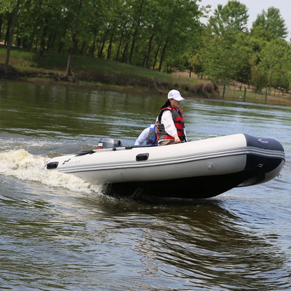 Portable Solar Marine 3 Person 230cm 7.5 ft Aluminum Floor Inflatable River Kayaks Fishing Boats Dinghy for Family Entertainment