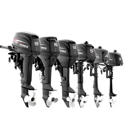 HIDEA 9.8HP 2 Stroke Outboard Engines Water Cooling Boat Motors Short Shaft Engine Rubber Boat Motor Rear Control Two Cylinders