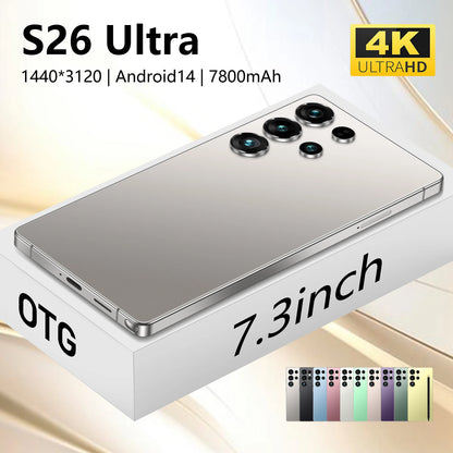 Les S26 Ultra Original 5G Waterproof Android 14 Smartphone 7.3\" HD Screen 108MP Rear 22GB+1TB Memory Global Elite Unlocked 14