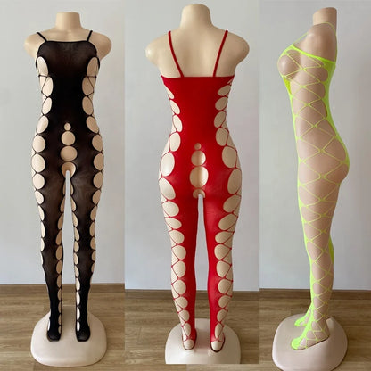 Sexy Lingerie Open Crotch Transparent Mesh Fish Net Full Body Stocking Crotchless Sexy Bodystocking