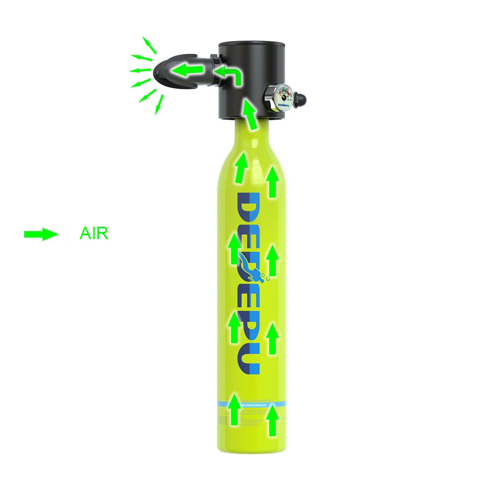 DEDEPU 0.5L scuba tank Small Scuba Diving Green Air Tank for Underwater Sports
