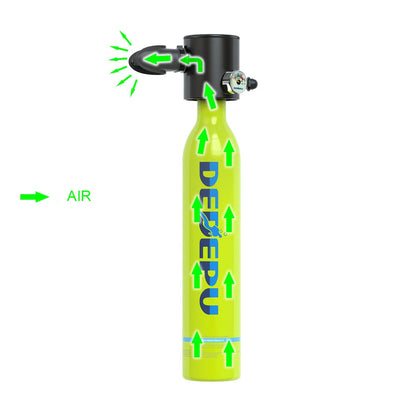DEDEPU 0.5L scuba tank Small Scuba Diving Green Air Tank for Underwater Sports