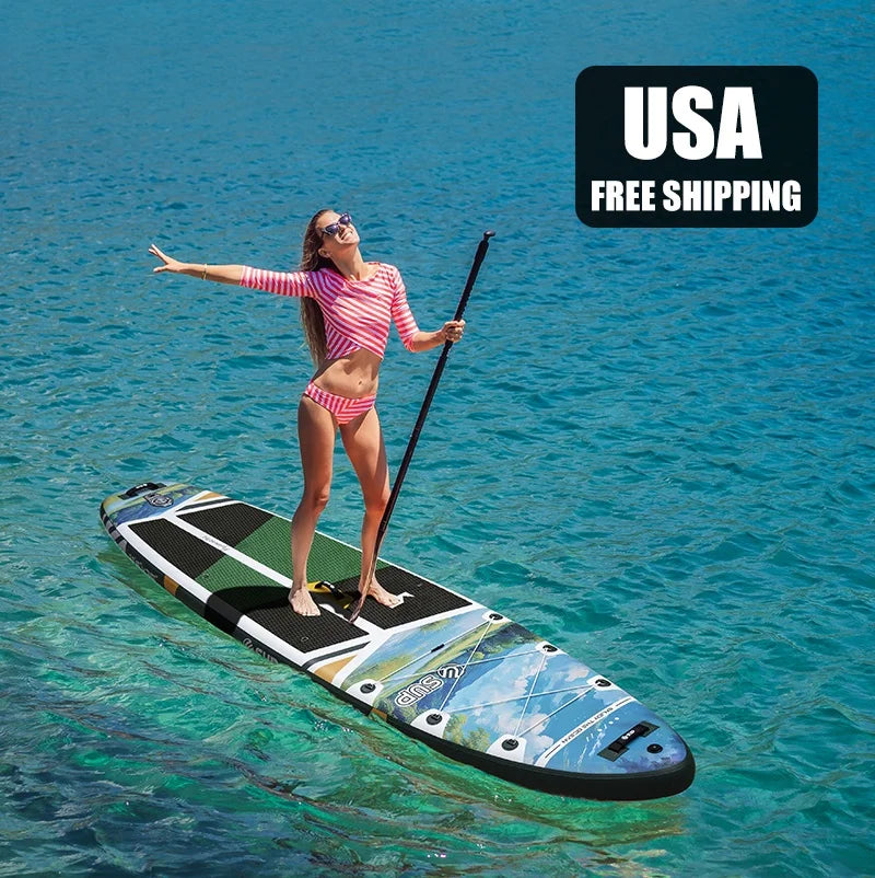 11ft 6in extra Wide  Easy to Carry  Inflatable Paddleboard  USA  Warehouse Drop Ship  sup Water Play Surfing