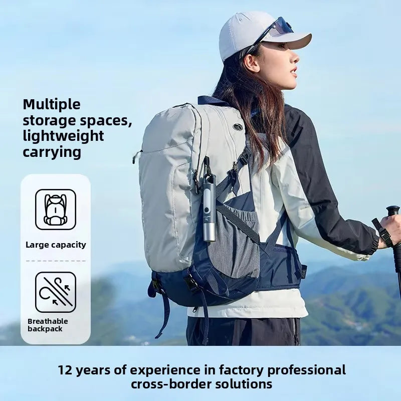 2025 Hot New Double Backpack Men's Women's Outdoor Hiking Travel Lightweight 36-55L Oxford Cloth Waterproof Air Cushion Strap