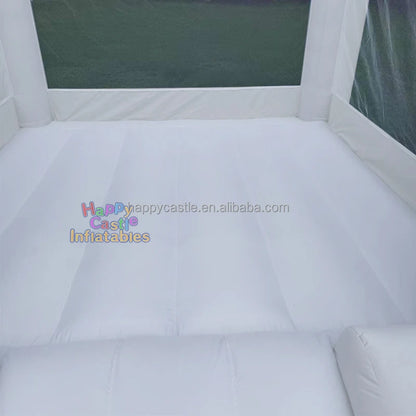 Ready to Ship 8ft  White  Pastel rainbow Bounce House Inflatable Bouncer Bouncy Castle for Kids Fun Indoor and Outdoor Games