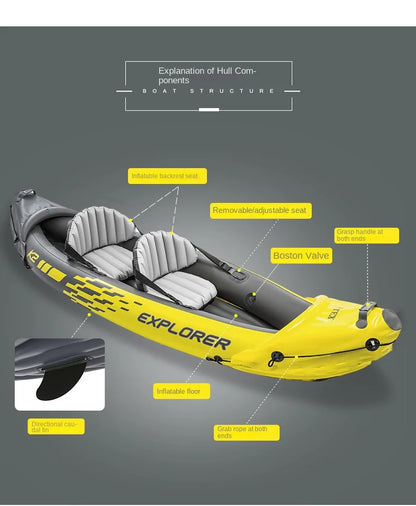 Quality Thickened Portable Large Outdoor Travel Camping Fishing Boat Steamboat Speedboat Travel 1-2  Inflatable Rubber Boat