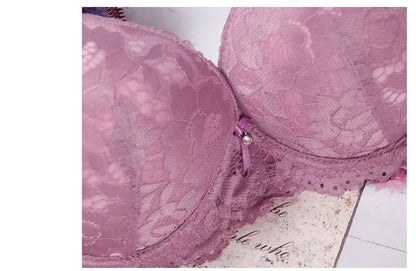 Lingerie  Sexy Bra Set  Women Push Up Lenceria Mujer Femme Underwire Langerie Girl Bralette Bras And Panty Feminina Lace Underwe