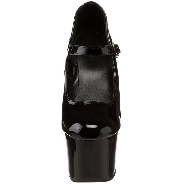 Spring and Autumn New Black Round Head Shallow Mouth 17cm Thin Heel Platform High-heeled Single Shoes T-stage Model Walk Show Hi