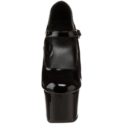 Spring and Autumn New Black Round Head Shallow Mouth 17cm Thin Heel Platform High-heeled Single Shoes T-stage Model Walk Show Hi