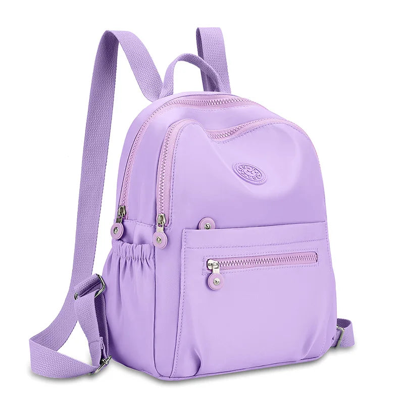 Nylon Fabric Multi Compartment Practical Women's Backpack for Outdoor Commuting, Versatile Zipper Closure,  Single Shoulder Bag