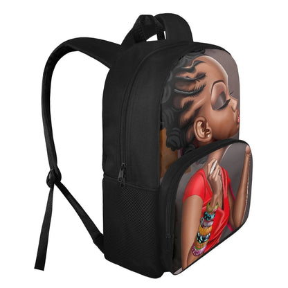 Cute Design Two Pocket African Black Arts Print Large Capacity Kids Backpacks Bag Unisex School Backpack for Children Boys Girls