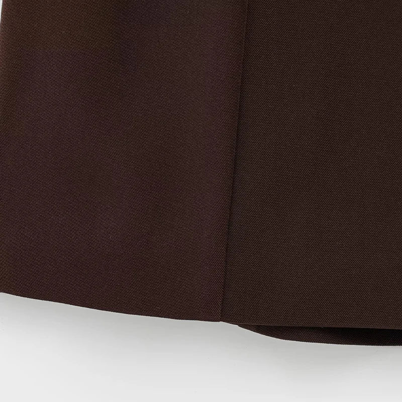 ZATRHMBM women's spring and summer 2025 new fashion mini skirt retro high waist solid color female skirt
