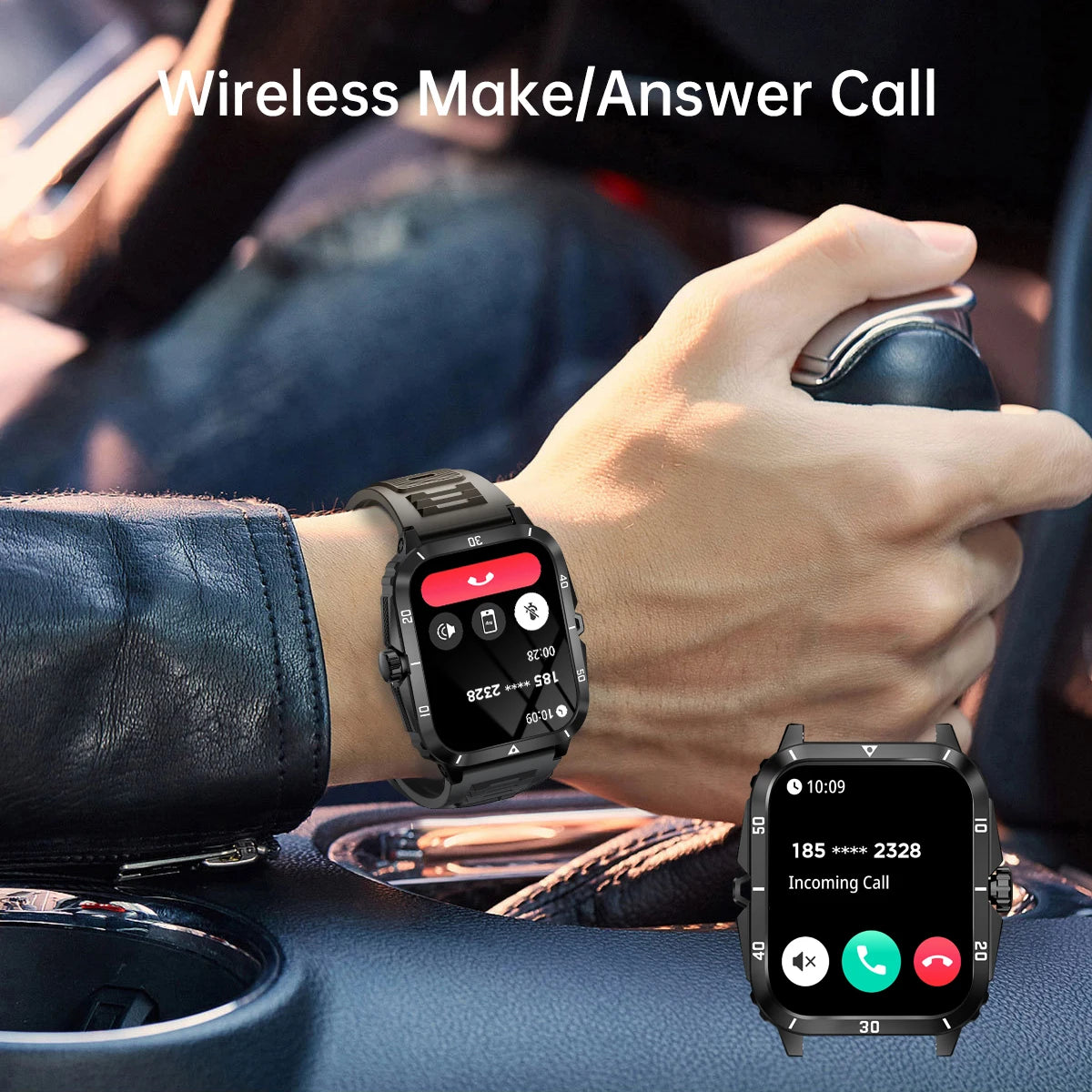SENBONO KT71 Outdoor Smart Watch Men 1.96''HD Screen Answer Call Sport Heart Rate Big Battery 3ATM Waterproof Watches Smartwatch