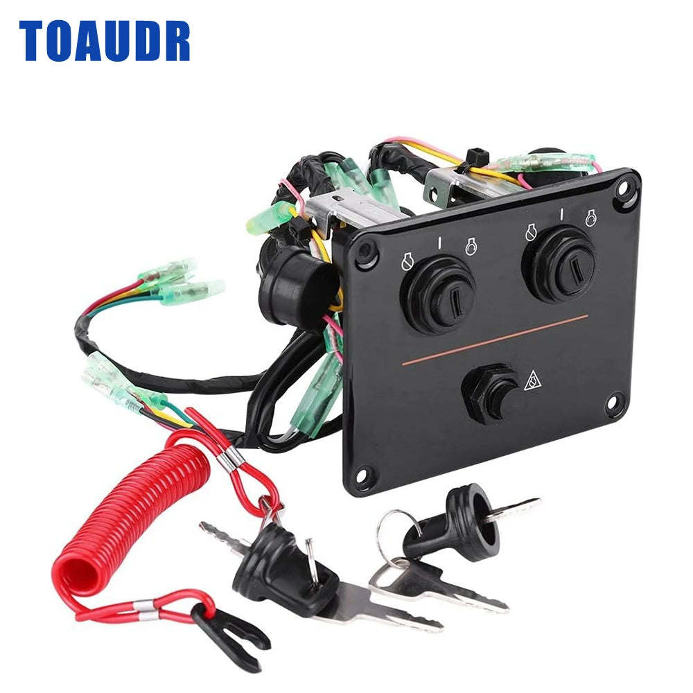 Dual Key Switch Panel Dual Engine Key Switch Assembly for Outboard Engines 6K1-82570-08-00