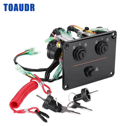 Dual Key Switch Panel Dual Engine Key Switch Assembly for Outboard Engines 6K1-82570-08-00