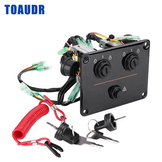 Dual Key Switch Panel Dual Engine Key Switch Assembly for Outboard Engines 6K1-82570-08-00