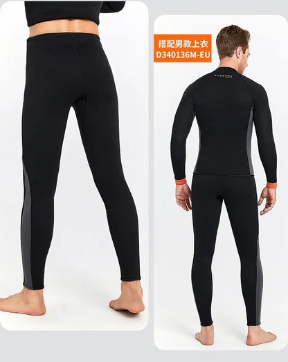 Wetsuit 3MM Neoprene Men Long Sleeve Split Wetsuit Warm Jacket Pants Plus Size Women Swimsuit Scuba Diving Snorkeling Surf Suit
