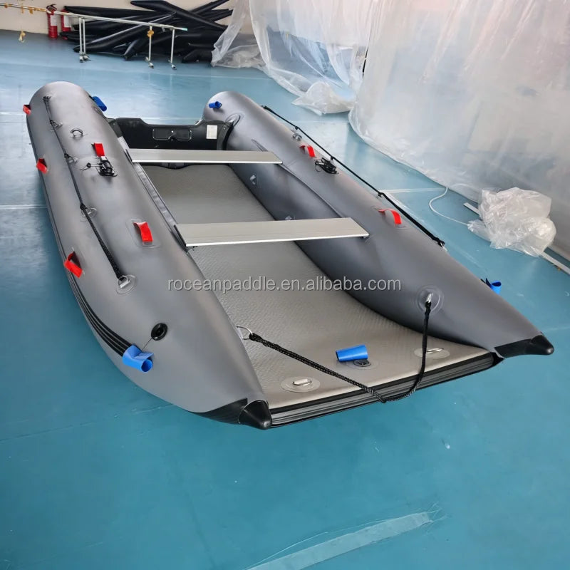 Factory Direct Cheap Price Inflatable Catamaran Dinghy 330-430cm Air Floor Foldable Mini Cat Boat for Fishing Diving