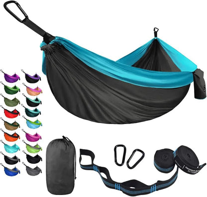 High Quality Nylon Camping Hiking Backpacking Travel Single & Double Parachute Camping Hammock 200kg Weight Capacity All Seasons
