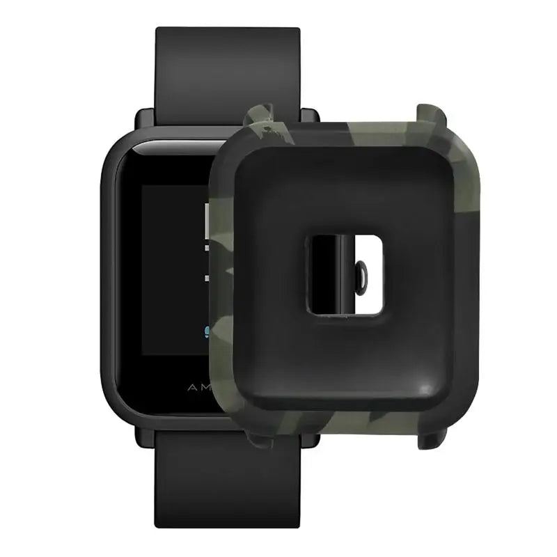 FIFATA Colorful Protective Silicone Soft Case For Huami Amazfit Bip Youth Watch Camouflage Soft TPU Case For Amazfit Watch cases